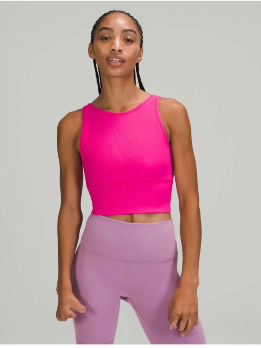 Lululemon Power Pivot Tank Top *Rib Sonic Pink Size M - Picture 1 of 4
